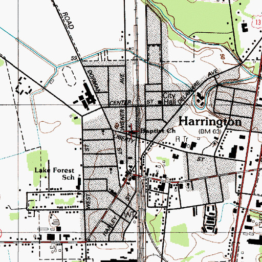 Topographic Map of Asbury United Methodist Church, DE