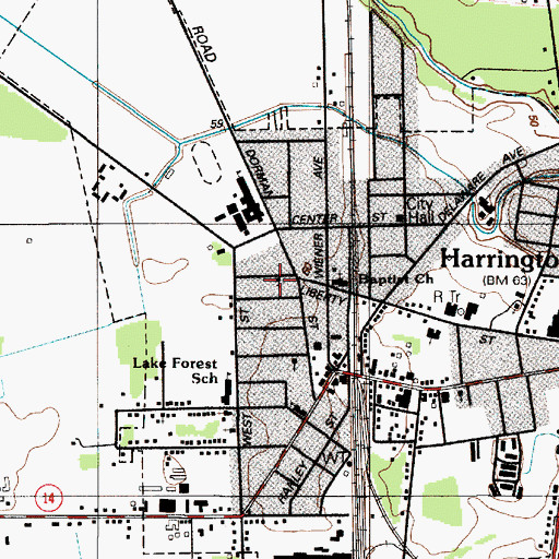 Topographic Map of Dover Miracle Revival Church, DE