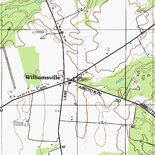 Topographic Map of Griffiths Chapel Cemetery, DE