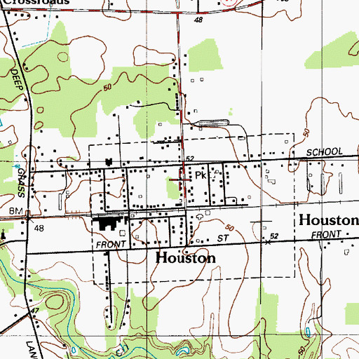 Topographic Map of Houston Methodist Church, DE