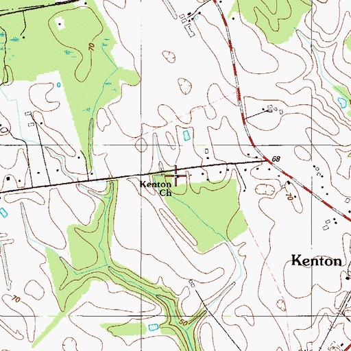 Topographic Map of Kenton Mennonite Church, DE