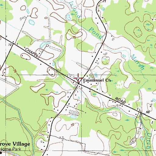 Topographic Map of Emmanuel American Methodist Episcopal Church, DE