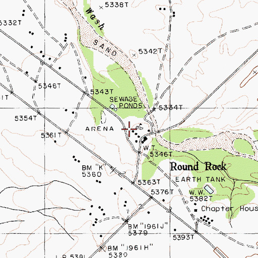 Topographic Map of Round Rock Day School, AZ
