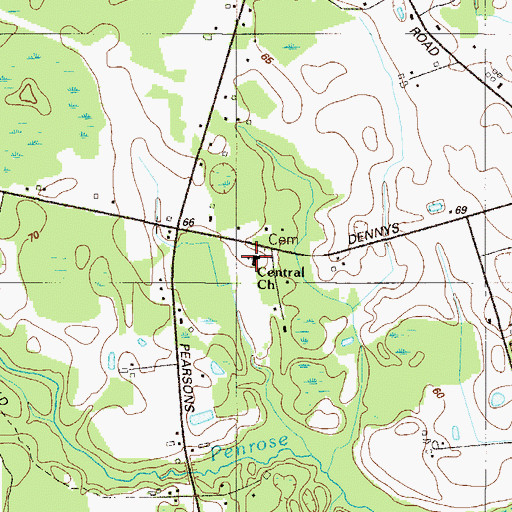 Topographic Map of Central Mennonite Church, DE