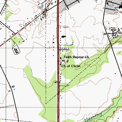 Topographic Map of Milford Church of Christ, DE