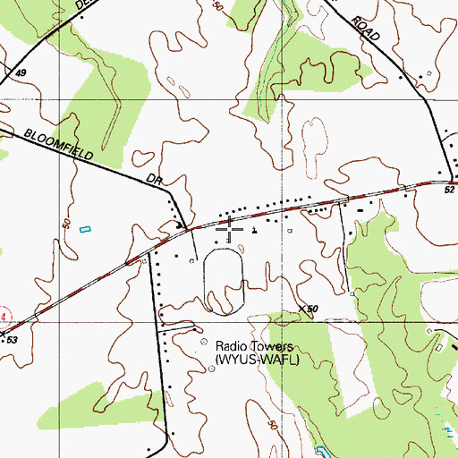 Topographic Map of Berean Community Church, DE