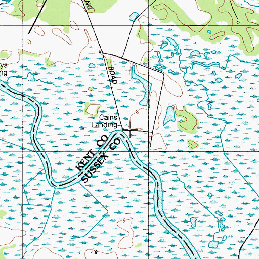 Topographic Map of Cains Landing, DE