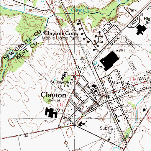 Topographic Map of Saint Joseph Industrial School (historical), DE