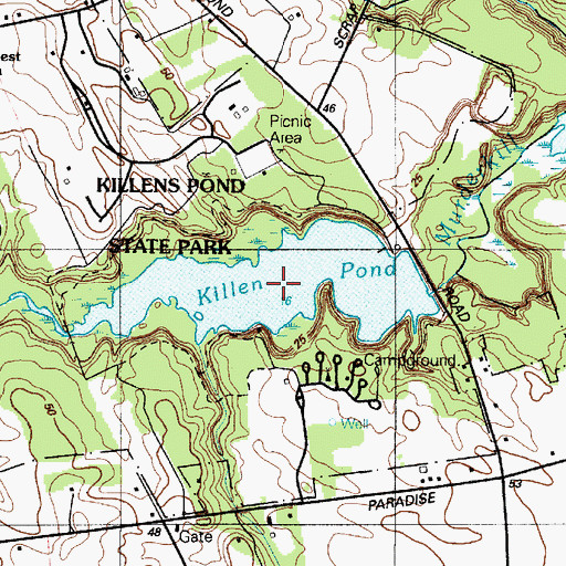 Topographic Map of Killen Pond, DE