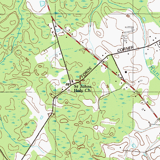 Topographic Map of Saint Johns Holy Church, DE