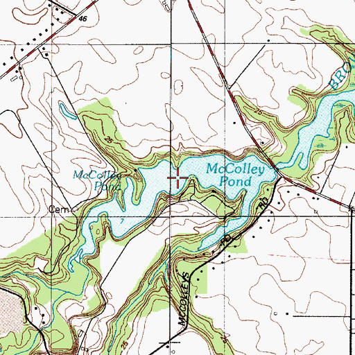 Topographic Map of McColley Pond, DE