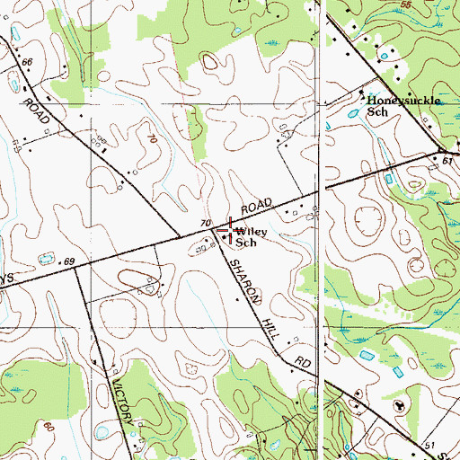 Topographic Map of Wiley School, DE