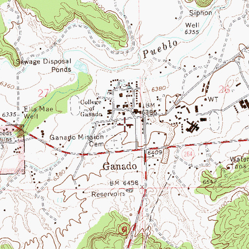 Topographic Map of Sage Memorial Hospital, AZ