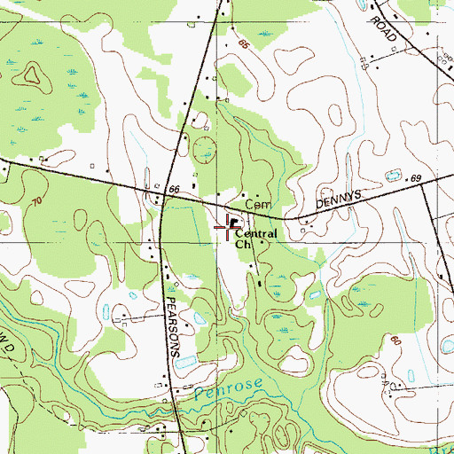 Topographic Map of Central Christian School, DE