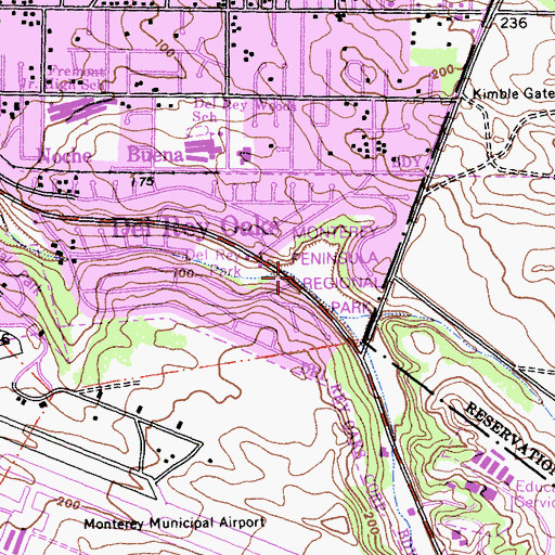 Topographic Map of Canyon Del Rey, CA