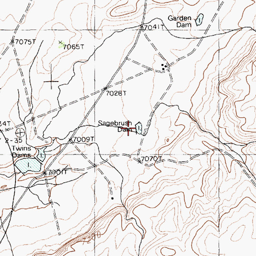 Topographic Map of Sagebrush Dam, AZ