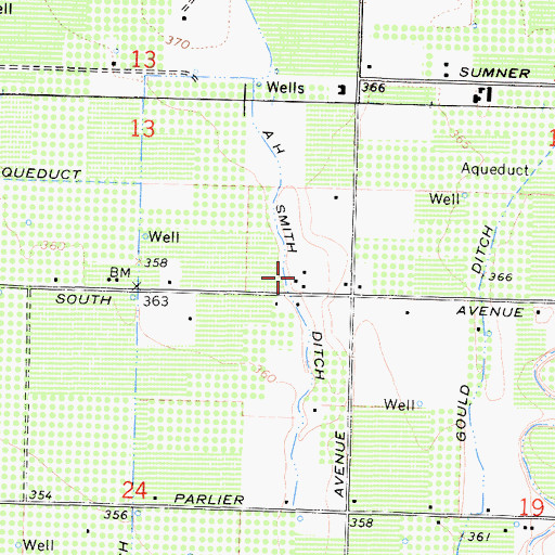Topographic Map of A H Smith Ditch, CA