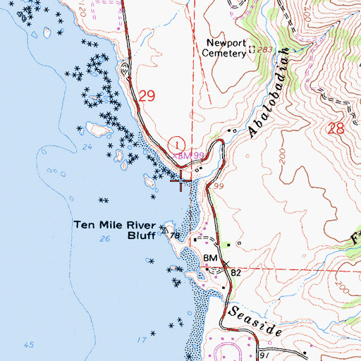 Topographic Map of Abalobadiah Creek, CA