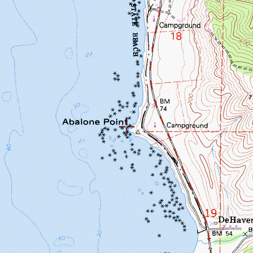 Topographic Map of Abalone Point, CA
