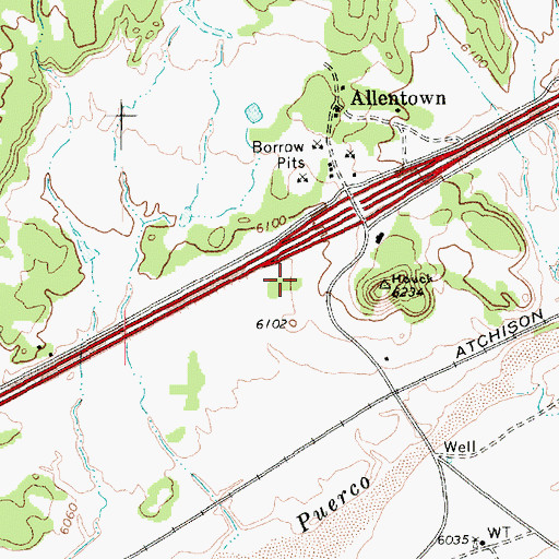 Topographic Map of Saint Anselm Mission, AZ