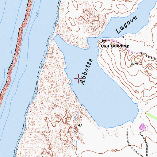 Topographic Map of Abbotts Lagoon, CA