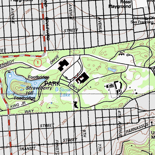 Topographic Map of California Academy of Sciences, CA