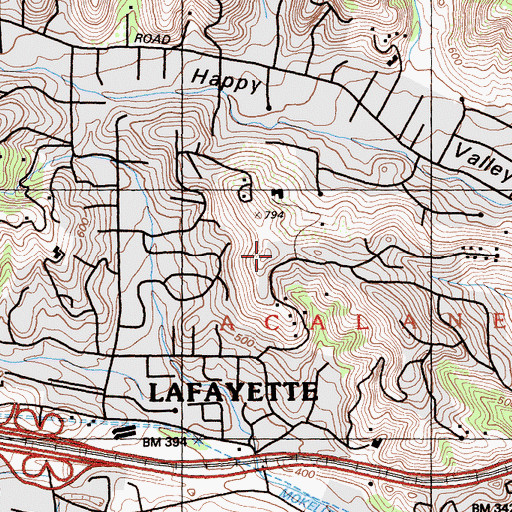 Topographic Map of Acalanes, CA