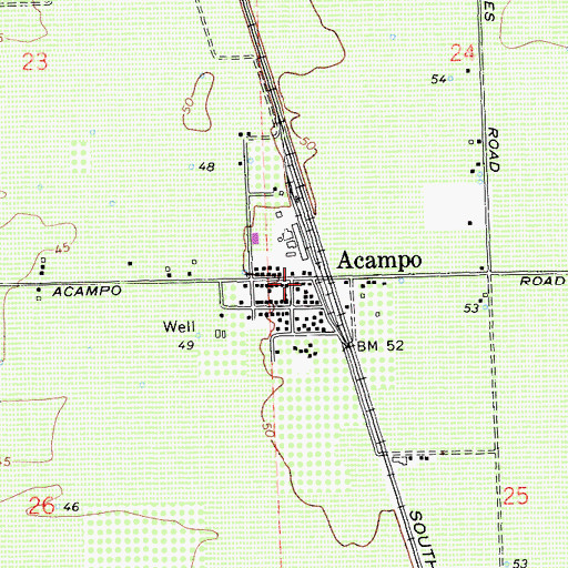 Topographic Map of Acampo, CA