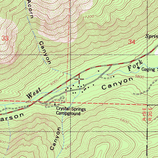Topographic Map of Acorn Canyon, CA