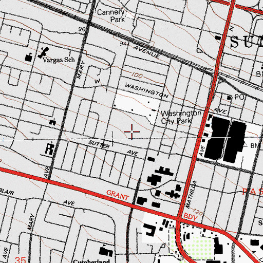 Topographic Map of Adair Elementary School (historical), CA