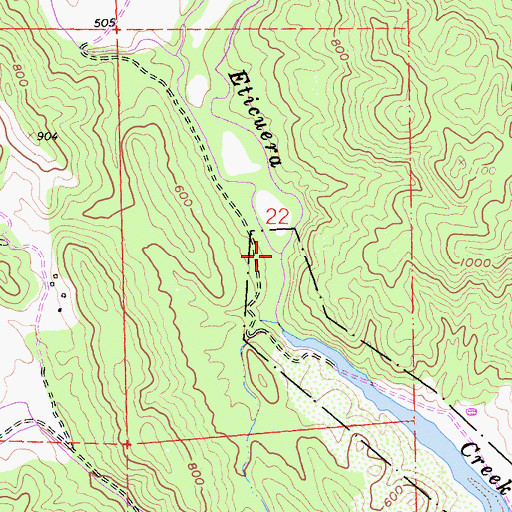 Topographic Map of Adams Creek, CA