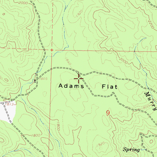 Topographic Map of Adams Flat, CA