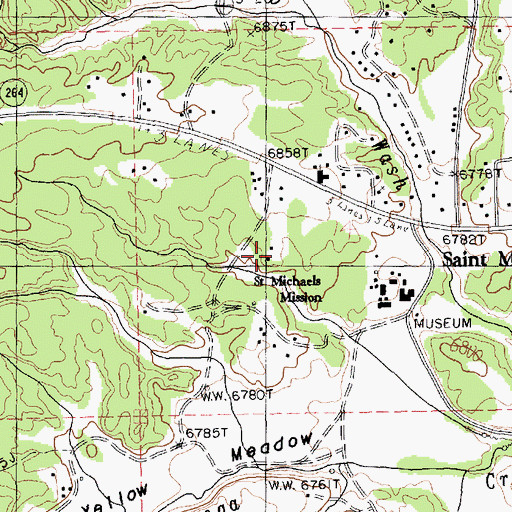 Topographic Map of Saint Michaels Mission, AZ