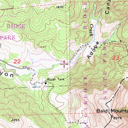 Topographic Map of Adobe Canyon, CA
