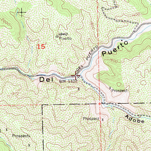 Topographic Map of Adobe Creek, CA