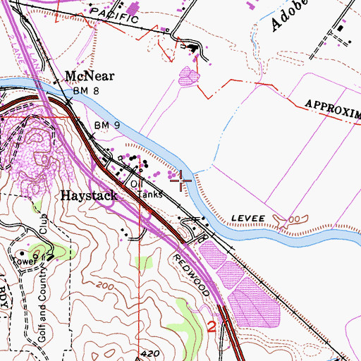 Topographic Map of Adobe Creek, CA