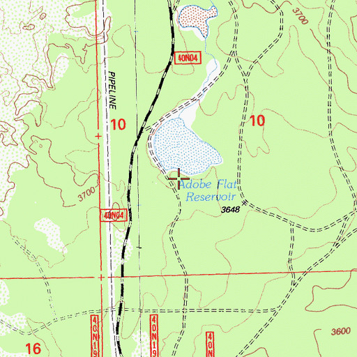Topographic Map of Adobe Flat, CA