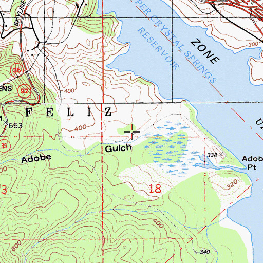 Topographic Map of Adobe Gulch, CA