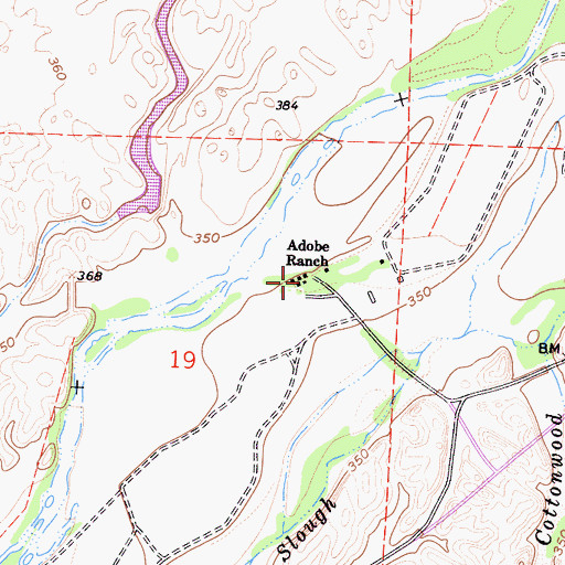 Topographic Map of Adobe Ranch, CA