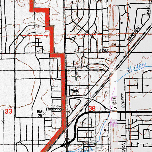 Topographic Map of Aero Haven Elementary School, CA