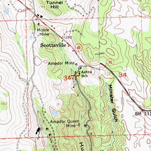 Topographic Map of Aetna School, CA