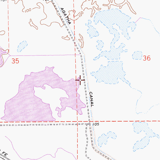 Topographic Map of Agatha Canal, CA