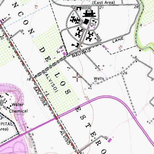 Topographic Map of Agnews Development Center, CA