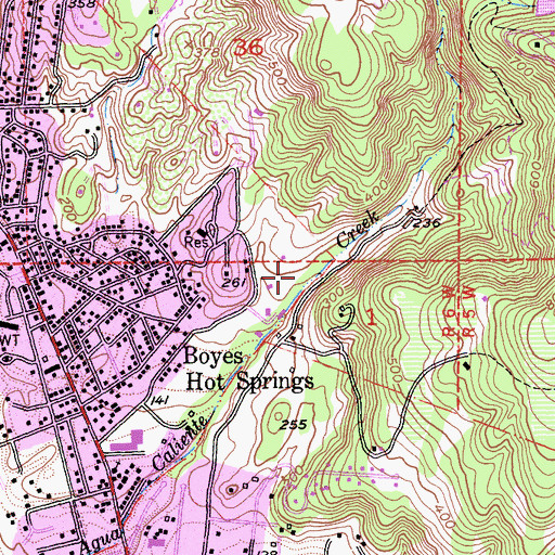 Topographic Map of Agua Caliente Canyon, CA