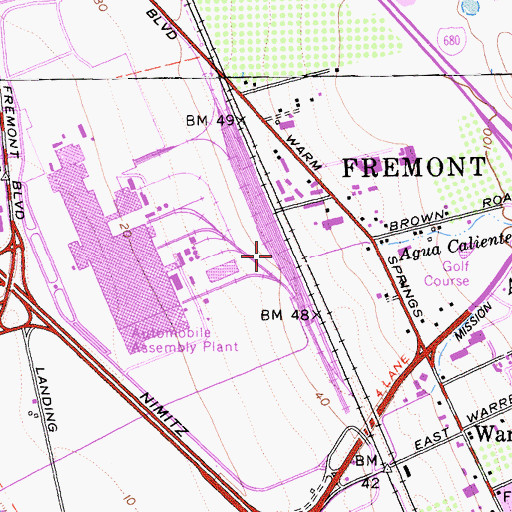 Topographic Map of Agua Caliente Creek, CA