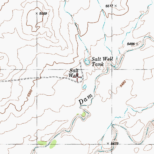 Topographic Map of Salt Well, AZ
