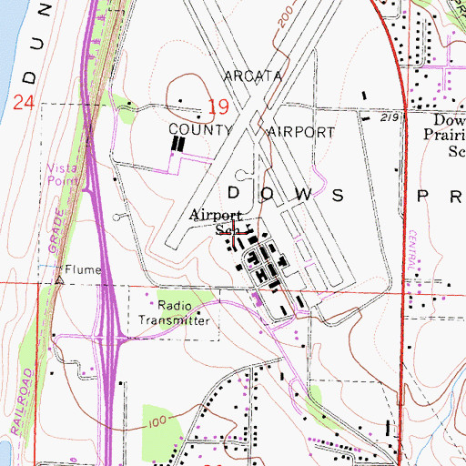 Topographic Map of Airport School, CA