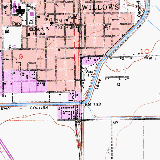 Topographic Map of Ajax Field, CA
