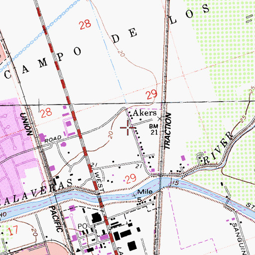 Topographic Map of Akers, CA