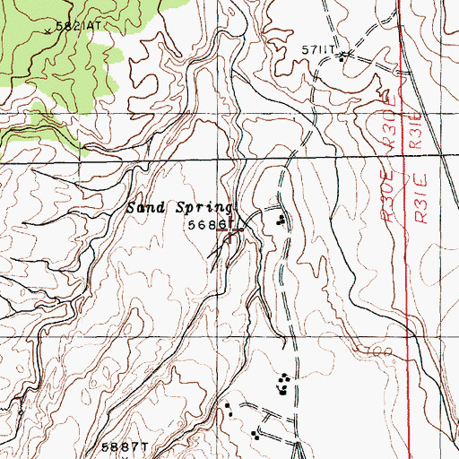 Topographic Map of Sand Spring, AZ